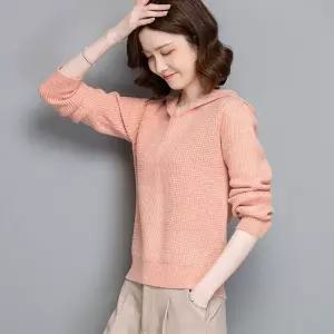 여사친 니트 맨투맨 루즈핏 봄가을 후드 스웨터 숏 풀오버 솔리드 상의 CH1