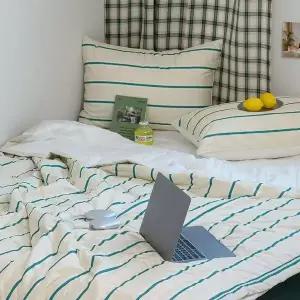 [골드스마일]이불패드세트 레트로 M2 듀라론 냉감 이불 패드 베개 퀸 Q 그린