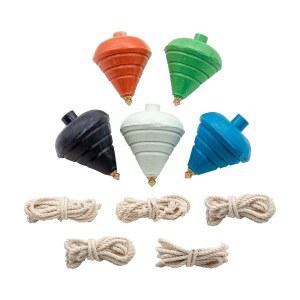 스피닝 탑 트롬포 u2013 5 - 팩 조각 견고한 스틸 포인트로 안정성 향상 정교한 장인 정신 초급 및 중급자에게 이상적입니다 (색상은 다를 수 있습니다).