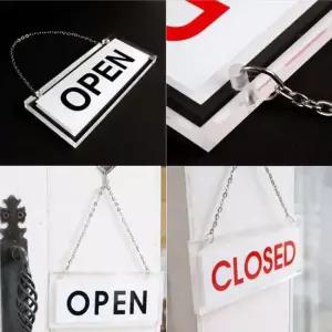 매장 영업 시작 영업끝 아크릴 양면 안내판 표지판 안내판