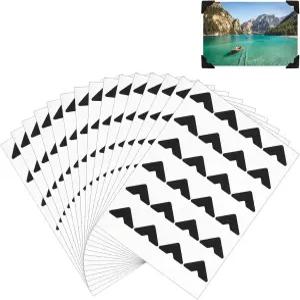 360pcs/15매 사진 코너 스티커 스크랩북 앨범 메모리북 저널용 셀프 접착 장착 (블랙)