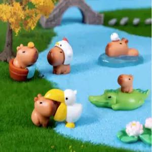 애니멀 카피바라 피규어 세트 자동차 책상꾸미기 어항피규어 대시보드 장식드 장식