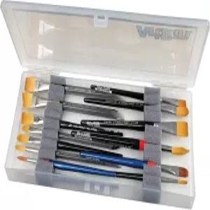 폼 인서트가 있는 아트빈 KW903 브러시 박스 파인 아트 휴대용 페인트 정리함 플라스틱 투명 1.0 개수