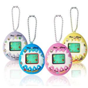 4피스 가상 전자 디지털 애완동물 열쇠고리 게임 향수를 불러일으키는 부활절 바구니 스터퍼 소년 소녀용 핑크, 블루, 퍼플, 옐로우