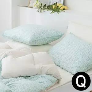 [콩심팥심]러블리 데이지 차렵이불 패드세트퀸 Q (이불 민트.패드 베이지)