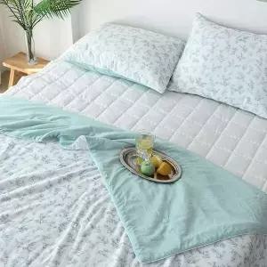 [콩심팥심]이불패드세트 비키 냉감 이불 패드 베개 퀸 Q (민트) (듀라론 쿨