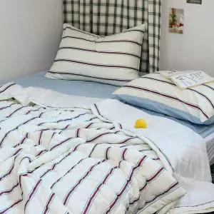 [콩심팥심]이불베개세트 레트로 M2 듀라론 냉감 이불 베개 퀸 Q (크림) (베개솜