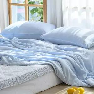 [콩심팥심]이불패드세트 쿨쿨 냉감이불 이불 패드 베개 퀸 Q (블루) (베개솜