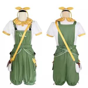 교복몰 그린 멜빵바지 어린이 코스프레 의상세트.