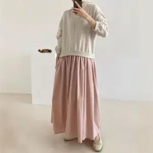 다솜결 후드 롱 더블 원피스 홈웨어