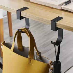 고하중 책상 가방 걸이 2개 책가방 사무실 보관 거치대 휴대용 걸이대 테이블 무타공 철제 후크 고리 행거
