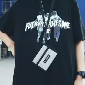 접이식 천 카드 지갑 교통카드 목걸이 명함 목걸이형 홀더 미니 파우치 학생 동전 슬림 지폐 수납 스트랩