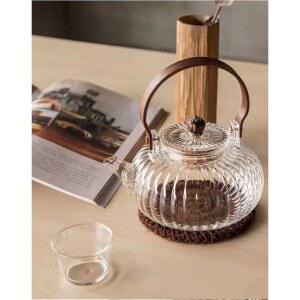 주전자 나무 손잡이 보냉주전자 반구형 핑키 캠핑 두꺼운 드립 휘파람, 냉온수 매트 사무실