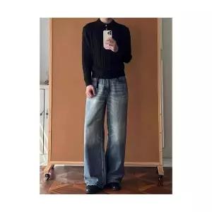 남자 댄디 니트 칼라넥 빈티지 트위드 터틀넥 스웨터 가을 헨리넥 M스포3