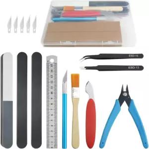 빅스톤 16 PCS 모델 도구 키트 모델러 기본 취미 건축 공예품 세트 자동차 비행기 건물 로봇 플라스틱 건담