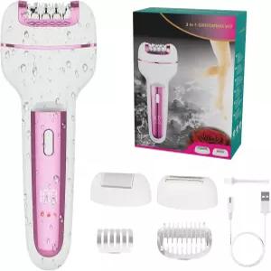 여성용 3-in-1 에필레이터 체모 제거 장치 습식/건식 방수 무선 충전식 전기 트리머 면도기 캘러스 리무버