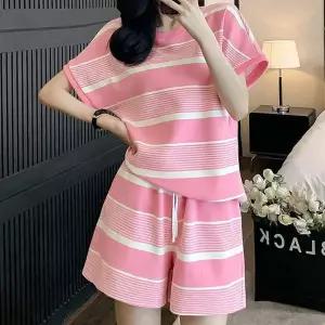 여자반팔트레이닝복 스트라이프 트레이닝 상하의 여성 반팔 세트