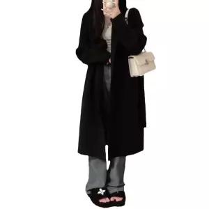 여자 니트 울 롱 빈티지 스타일 가디건 스트라이프 보송보송 추동 루즈핏 상의 SPO마켓1