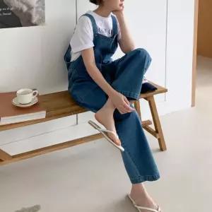 다솜결 멜빵바지 빅사이즈 데님 멕포켓 여성 점프슈트 이지룩