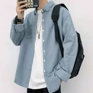 남성 여성 남녀공용 여유있는 와이드핏 청청패션 캐주얼 레이어드