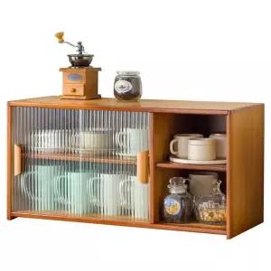 일본식 원목 그릇장 내추럴 찻장 선반 미니 소형 홈카페 수납장