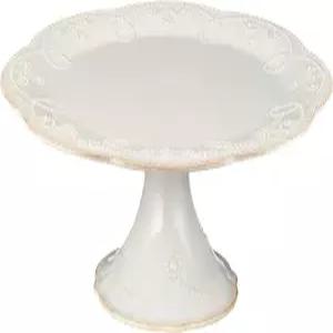 레녹스 프렌치 펄 받침대 케이크 접시 중간 흰색 -