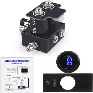 2 밸브 에어 라이드 서스펜션 매니폴드 심플한 컨트롤 패널 및 선박형 스위치 양방향 블루 디스플레이