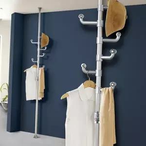 고정식 행거 다용도 조립식 옷걸이 폴 행거 침실 원룸 코너 모자걸이