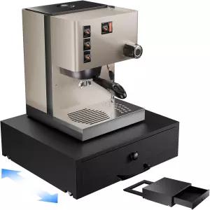 포드 서랍이 있는 NiHome 우드 커피 머신 트레이 부드러운 휠 롤링 가전 슬라이더 K-컵용 대형 서랍 티백