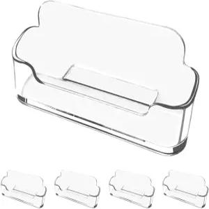 책상용 VRUpin 명함 홀더 - 아크릴 4팩 전시용 디스플레이 스탠드 데스크톱 30-50개 장착 가능