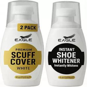 신발용 이글 스니커즈 화이트너 - 2팩 화이트 슈 폴리시 스커프 커버 가죽 캔버스 메쉬 폼 및 고무에 즉시