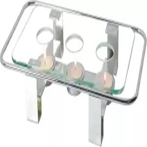 뉴라인뉴욕 크롬 도금 유리 접시 워머 직사각형 유리탑 3구 티 라이트 보티브 캔들 고급 음식