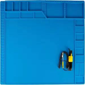 카이시 대형 납땜 매트 내열성 실리콘 작업 마그네틱 스테이션용 정전기 방지 손목 스트랩이 있는 전자