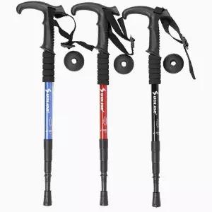 3색 1개 4단 등산지팡이 접이식 등산스틱 폴대 트레킹폴 폴대스틱