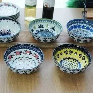 인테리어소품 폴란드 스타일 플라워 면기 우동 라멘 그릇 5P세트