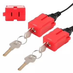 토키블 전기 코드 플러그 잠금 장치(2팩) - 미국 2 3개의 플러그용 키 유지 안전 OSHA 로토 준수 가정