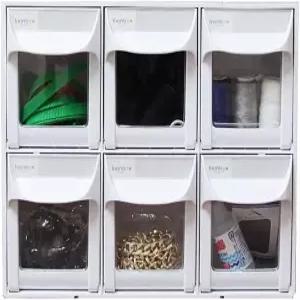 리빈박스 플라스틱 틸트 아웃 쓰레기통 재봉 보관 공예 용품 커피 포드 홀더 티백 치과 팁 캐비닛 흰색