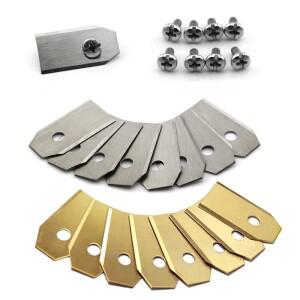 잔디 로봇 블레이드 35x18x0.45mm, 골드 실버 깎는 기계 교체 Gardena Husqvarna 자동차 야드포스 정원 도