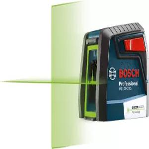 BOSCH GLL40-20G 40피트 그린빔 셀프 레벨링 크로스 라인 AA 배터리 2개 유연한 장착 장치 및 파우치 포함