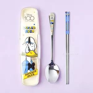 디즈니 도날드덕 올인원 올스텐 수저클리어케이스세트식기 이유 아동 유아 멀티 캐릭터 용품 젓가락