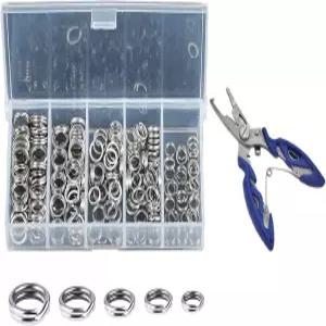 보석 제작용 할륜 200pcs 5-9mm 더블 점프 링 낚시용 플라이어 도구 키트 플라이어가 있는 스테인리스 스틸