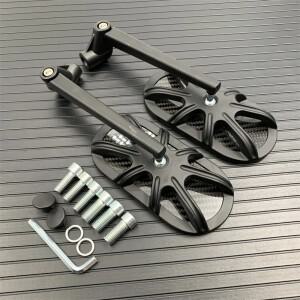 내구성  탄소 섬유 바이크 오토바이 미러 스쿠터 전기 자전거 전동차 후면 볼록 거울 8mm 10mm