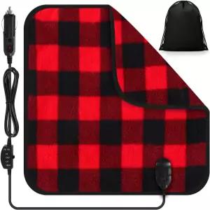 Tuanse 16 x 인치 자동차 전기 담요 12 볼트 가열 온도 조절기 및 블랙 보관 가방 추운 날씨 조절 비상