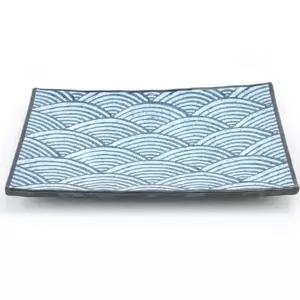 멜라민 접시 36cm 파도 반찬 생선접시 그릇 식기 찬기 직사각접시