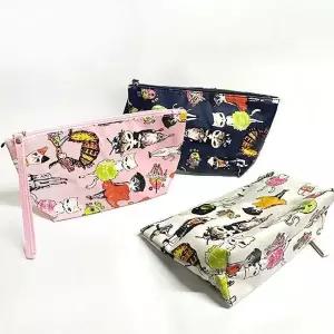 모델 고양이 파우치 / 화장품파우치 여행파우치 필통 사각파우치
