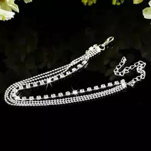 패션 실버볼 트리플 비즈레이어드 발찌 데일리발찌 선물 여성용