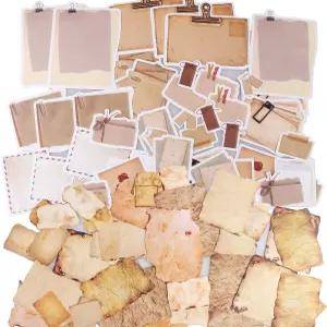 빈티지 스크랩북 종이 스티커 90개의 앤티크해 보이는 오래된 클래식 글씨 플래너 공예 (2가지 스타일)