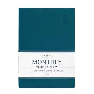 [셀러에이드]인디고 다이어리 2026 오피셜 A5 먼슬리 스케줄러 (날짜형 25절 월간)