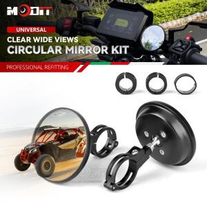 범용 바이크 오토바이 라운드 백미러 와이드 비전 볼록 핸들 바 마운트 후면 사이드 360 회전