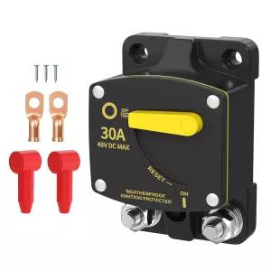 RV 자동차 보트 ATV 트럭 1 팩을 위한 과부하 보호 방수 기능이 있는 30암페어 마린 12V-48V DC 교체 회로